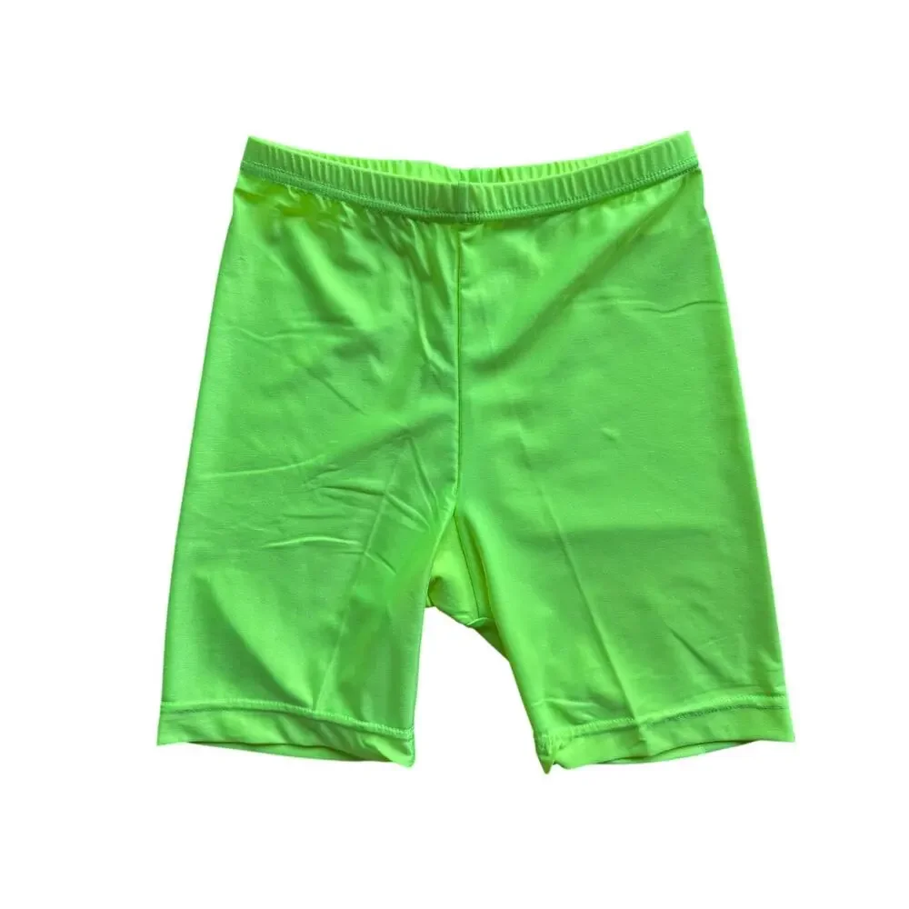 Vintage 80s 90s Sportjack Neon Green Bike Shorts High Waist Spandex M